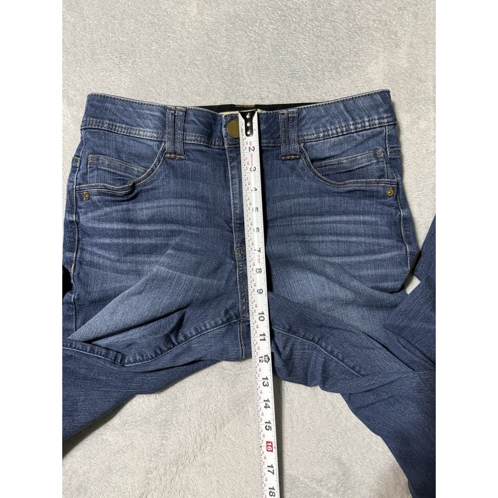 Democracy Jeans Womens 10 Denim Blue Fray Flare Medium Wash 30x29.5 - Picture 4 of 9